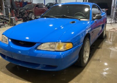 Blue sedan car